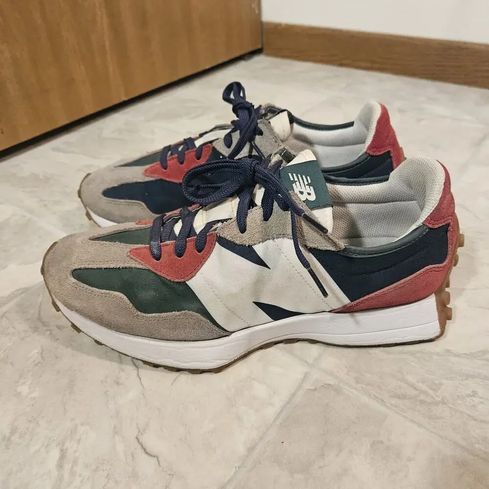 New Balance 327 Multi-Color Grey Green Red Navy MS327PWA Men’s Size 12